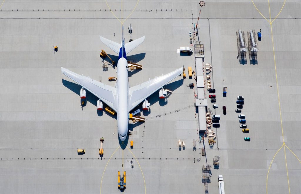 Aerial View of Airplane on Tarmac 1024x660 - Top 3 applications of engineering in our daily life